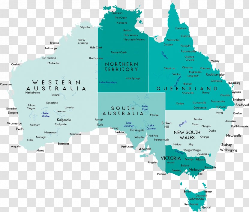 Australia Vector Map Clip Art - Area - Of Transparent PNG