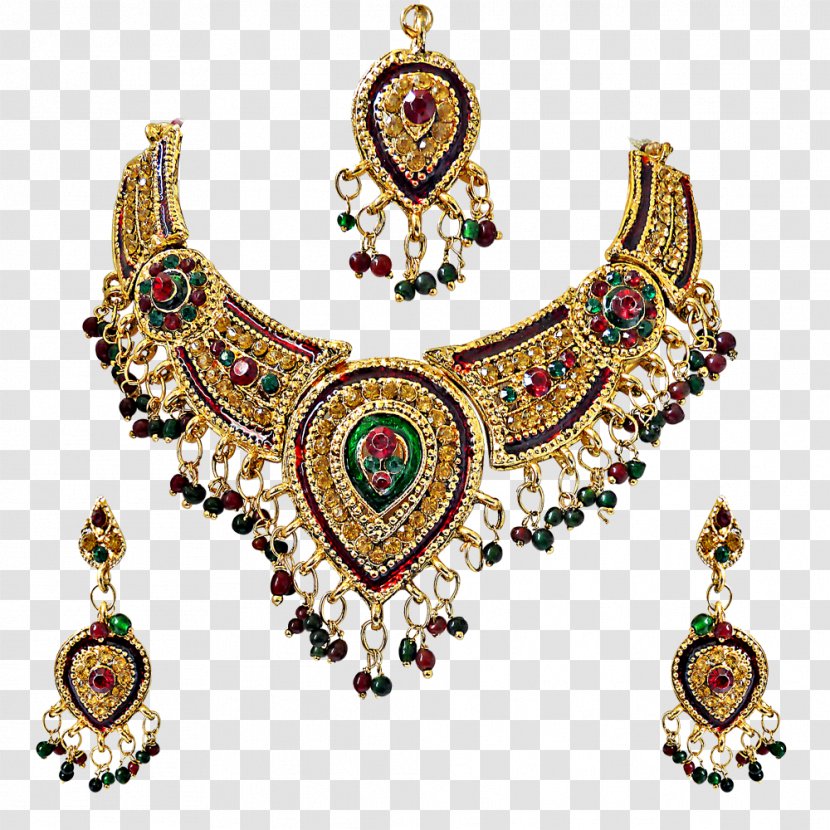 Necklace Earring Gold Jewellery Kundan - Clothing Transparent PNG