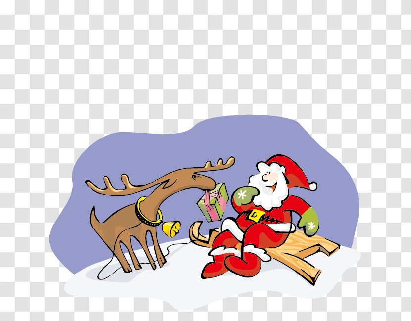 Santa Clauss Reindeer Ded Moroz Christmas - Vertebrate - Santa's Vector Transparent PNG