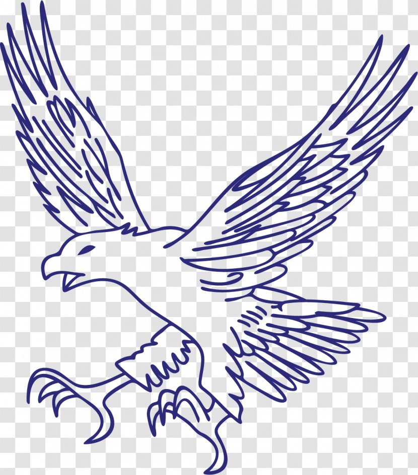 Eagle Hawk - Pixel - Blue Transparent PNG