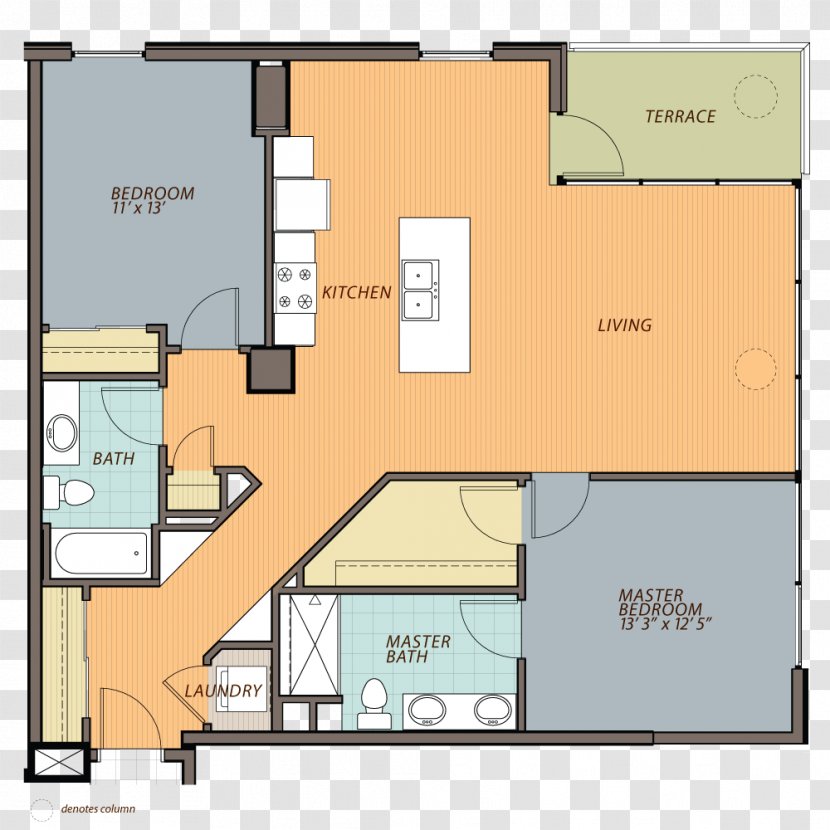 Ovation 309 Floor Plan Apartment Renting Property - Patio Transparent PNG