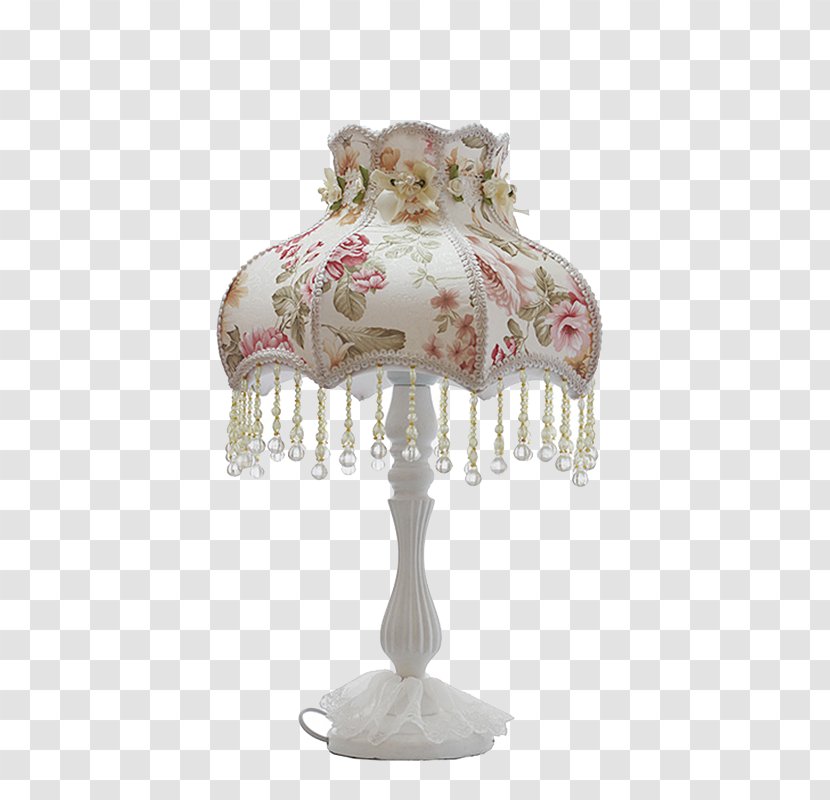 Table Nightstand Lampshade Light Fixture - Lantern - Fabric Flowers Lamp Transparent PNG