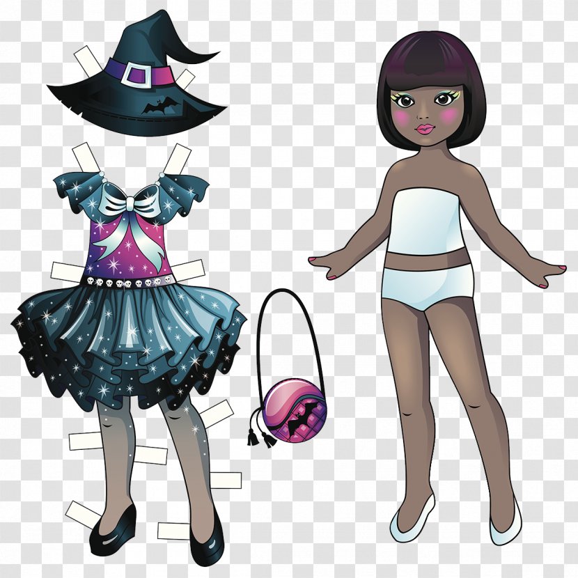 Paper Doll Stock Illustration - Frame - Halloween Witch Transparent PNG