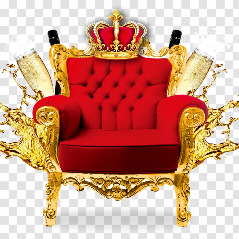 Throne Crown - Couch - Red Champagne Transparent PNG