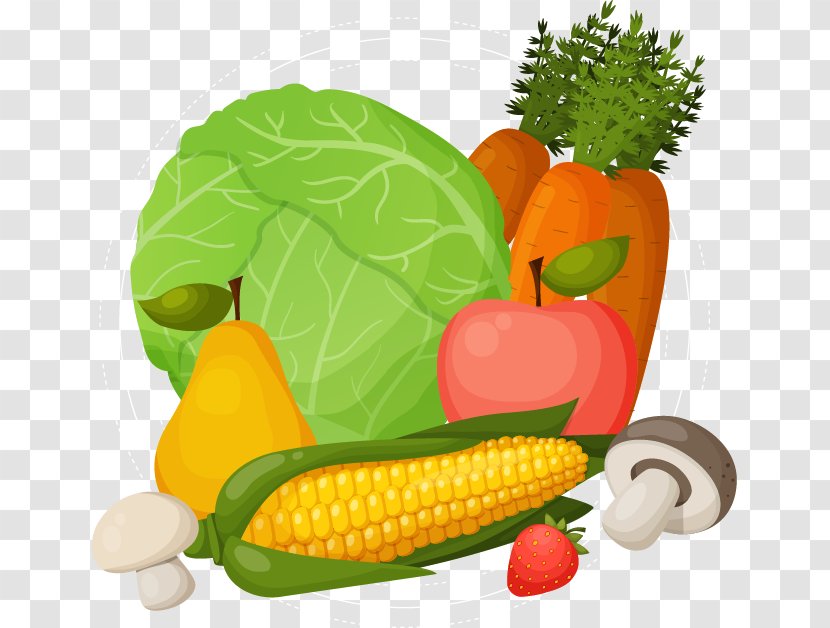 Fruit Salad Vegetable Vegetarian Cuisine - Vector Yeah Dish Carrot Corn Mushroom Pear Transparent PNG