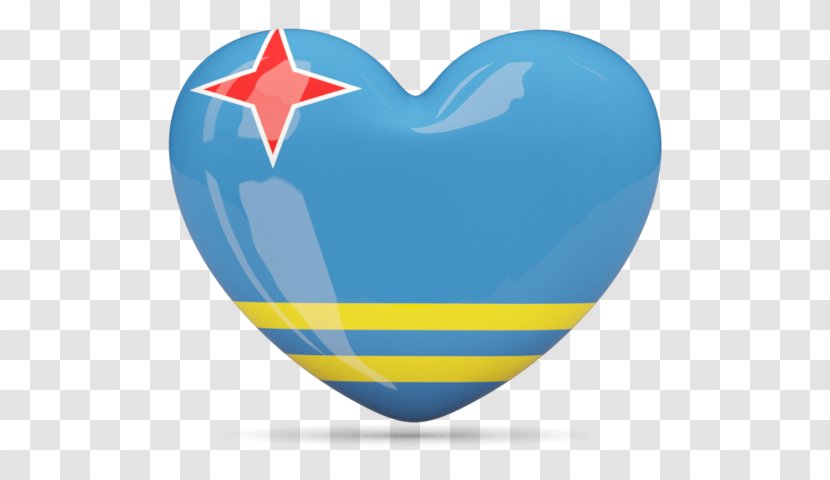 Flag Of Aruba Clip Art Image - Heart Transparent PNG