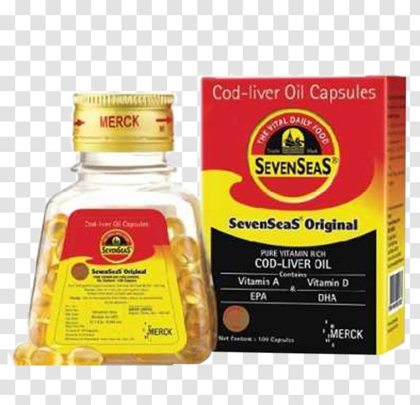 Dietary Supplement Cod Liver Oil Seven Seas Capsule Acid Gras Omega-3 - Fatty Transparent PNG