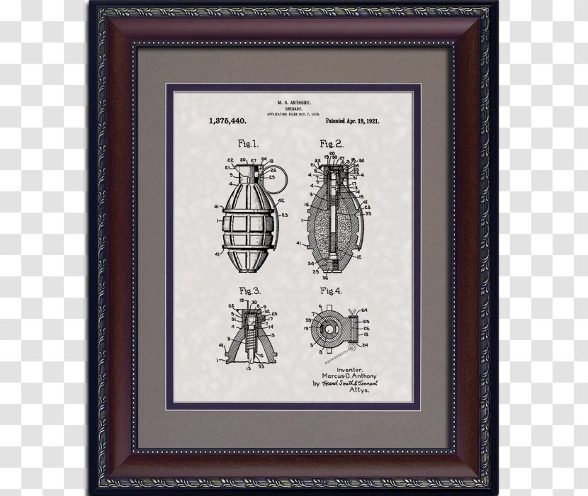 United States Patent And Trademark Office Soldier Military Drawing - Grenade Transparent PNG