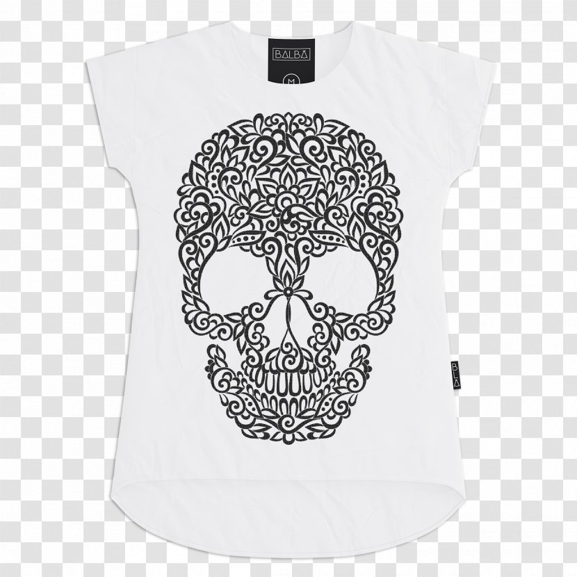 Skull Calavera Art Clip - Floral Design - Dia Los Muertos Transparent PNG