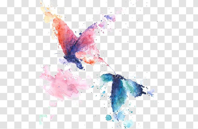 Butterfly Watercolor Painting Art - Ink Transparent PNG
