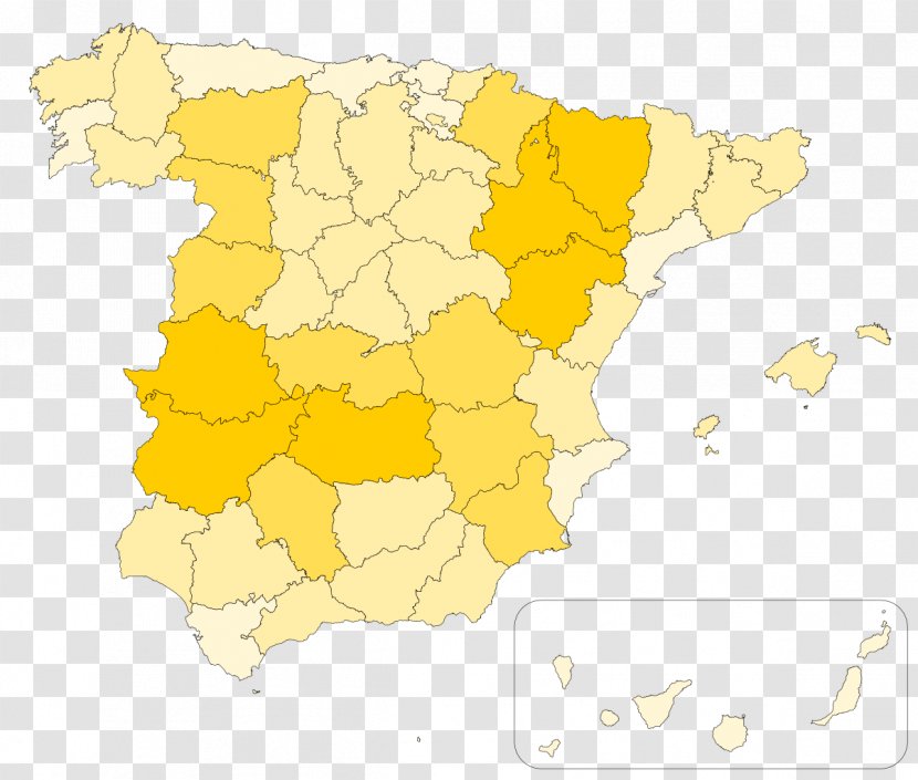 Map Spain Area Yellow Transparent PNG