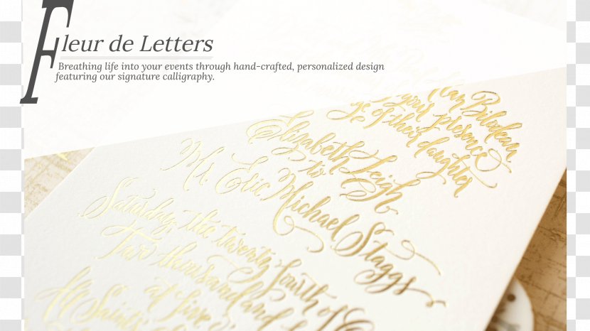 Paper Font - Wedding Invitation Calligraphy Transparent PNG