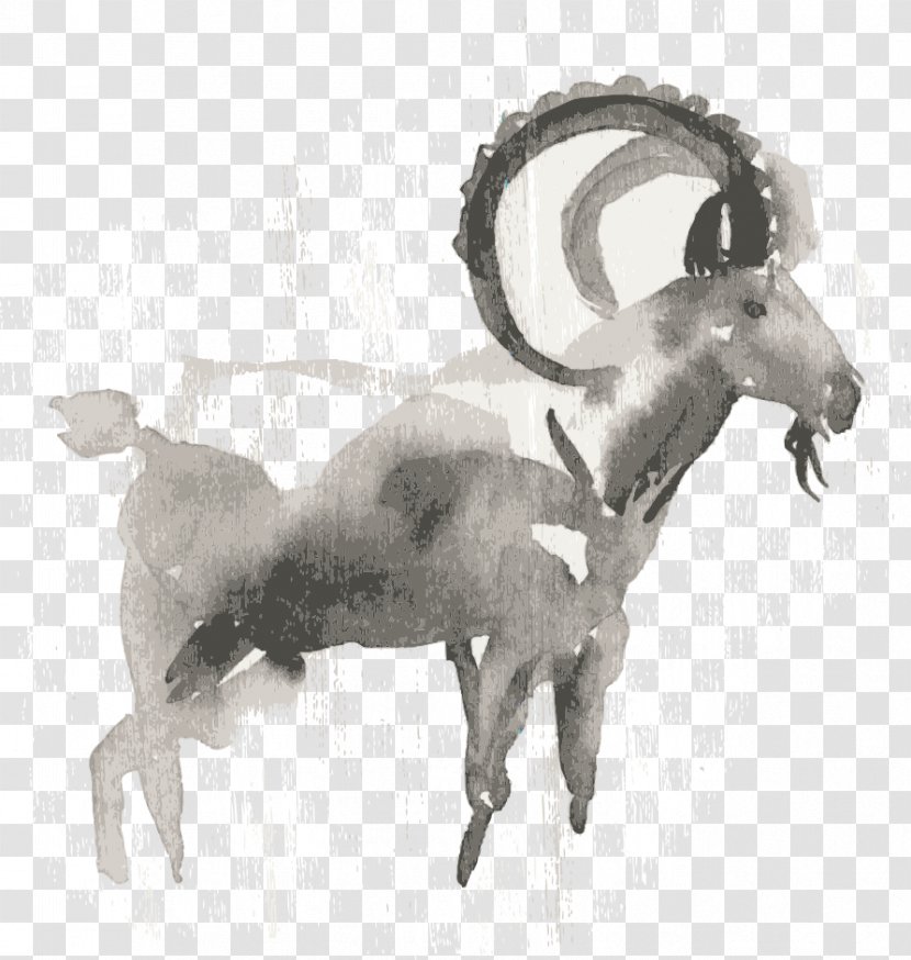 Goat Sheep Illustration - Horse Like Mammal - Vector Colored Transparent PNG