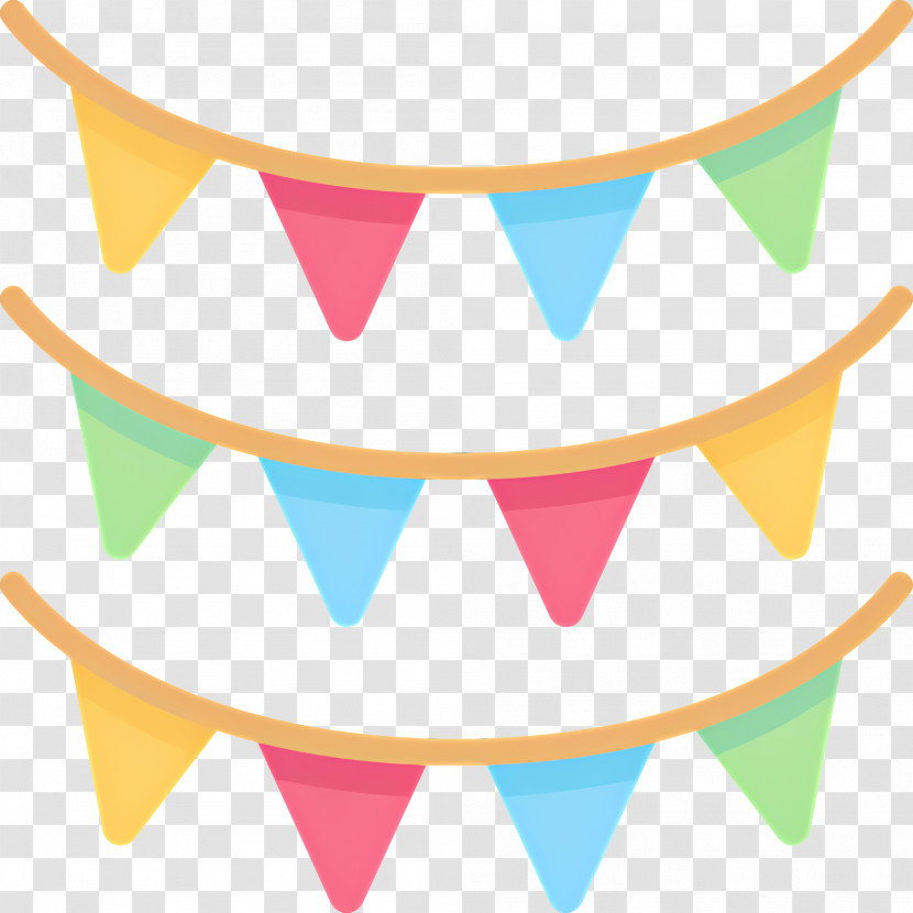 Birthday Flag - Colorful Party Garlands With Triangular Flags Transparent PNG