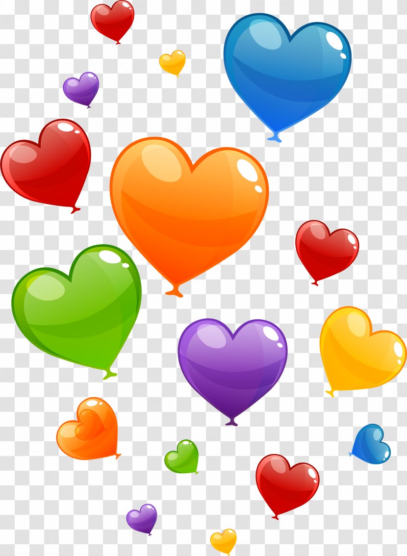 Heart Balloon Clip Art - Watercolor - Floating Color Material Transparent PNG