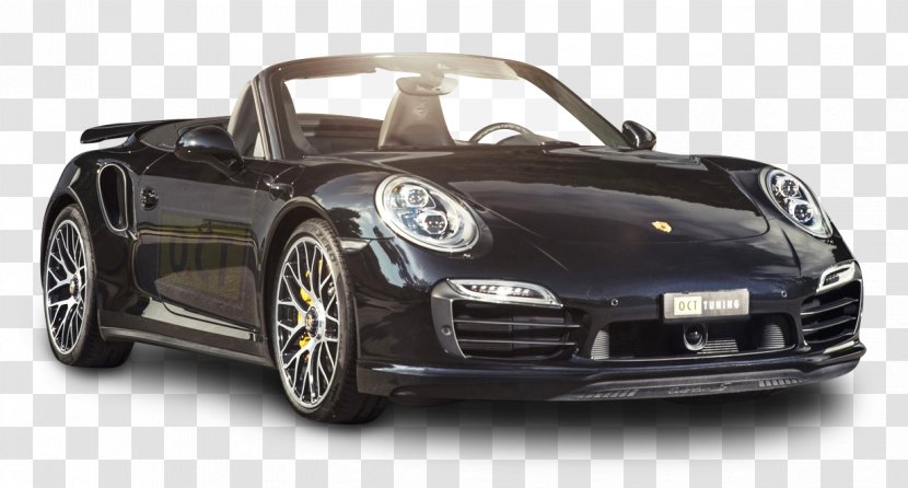 Porsche 911 Turbo S Cabriolet 930 Sports Car - Vehicle - Black Transparent PNG