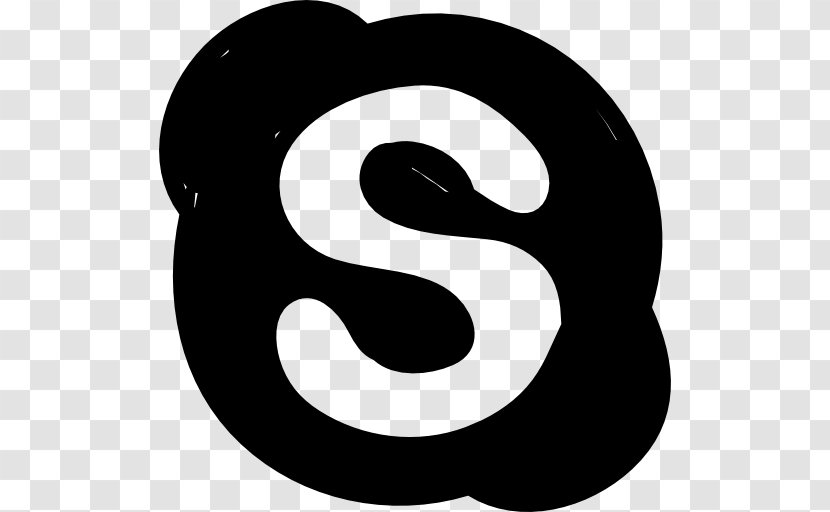 Skype Logo - Monochrome Transparent PNG