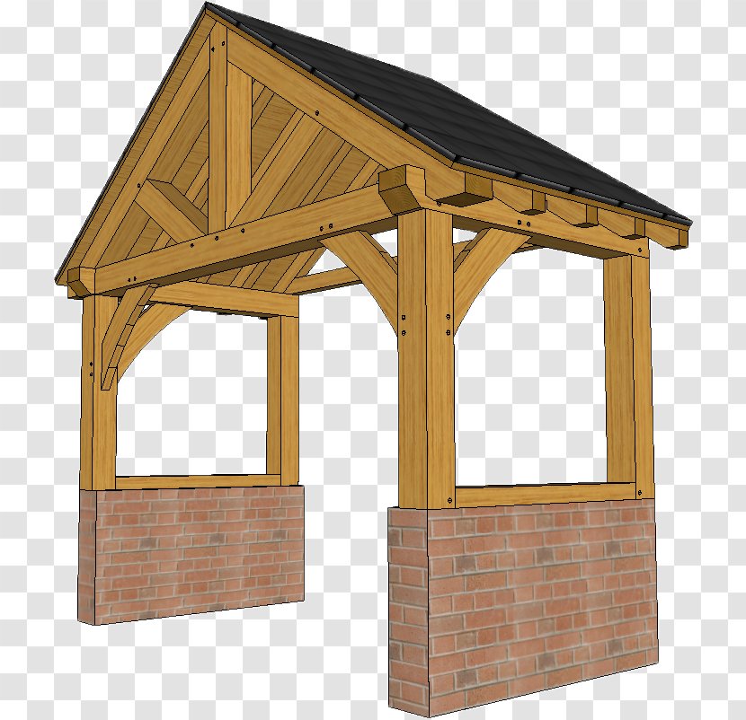 Shed Porch Timber Framing Roof Post Oak - Hut - Wooden Truss Transparent PNG