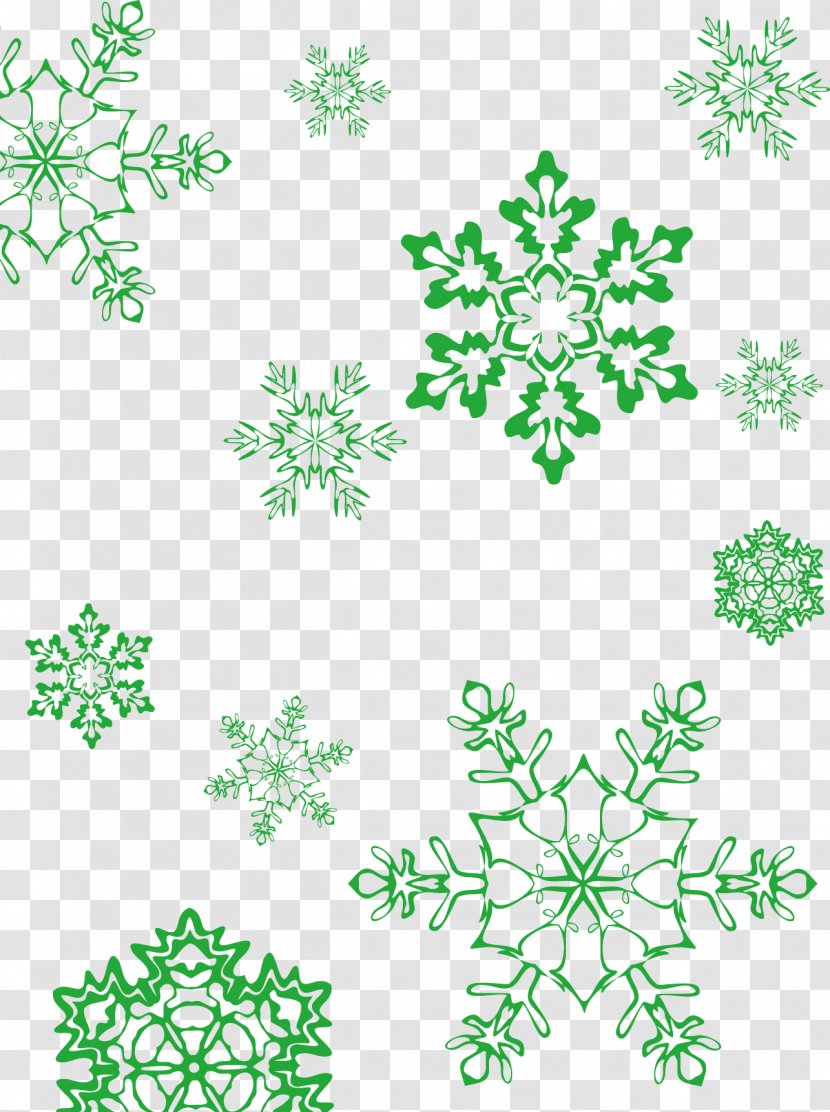 Snowflake Euclidean Vector Pattern - Green - Snowflakes Transparent PNG