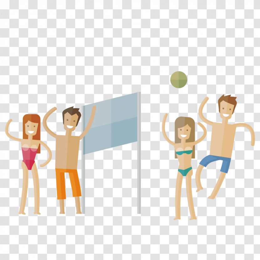 Beach Vector Graphics Illustration Royalty-free Image - Travel - Playing Volleyball Transparent PNG