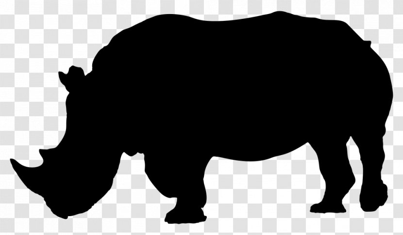 Black Rhinoceros Silhouette - And White Transparent PNG