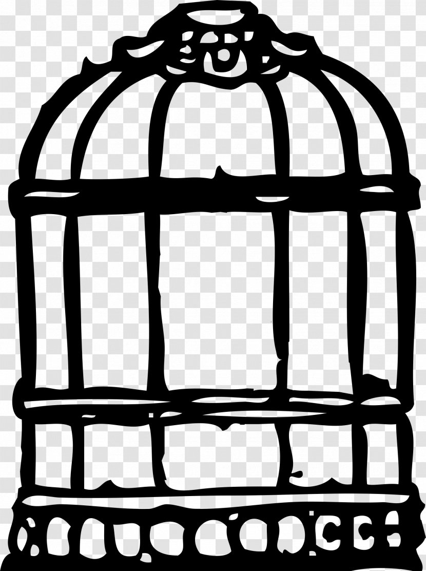 Parrot Birdcage Budgerigar - Monochrome Photography - Cage Clipart Transparent PNG