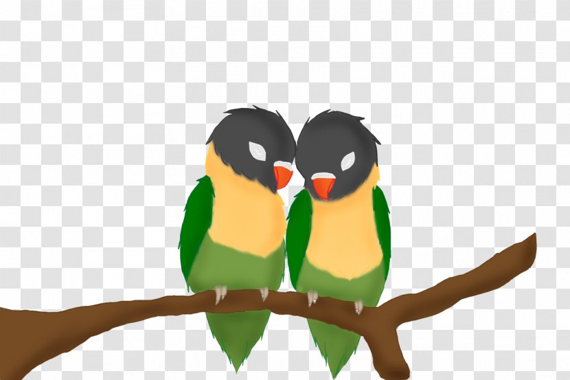Yellow-collared Lovebird Parrot Drawing Painting - Silhouette - Love Birds Transparent PNG
