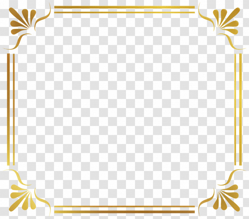 Drawing Line Art Abstract Art Gold Border Frame Transparent PNG