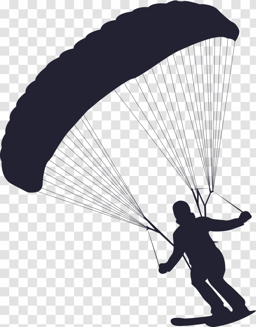 Paragliding Parachute Parachuting Silhouette Transparent PNG