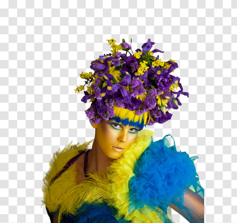 Floral Design Hat Headpiece Fashion Headgear - Tuxedo Transparent PNG