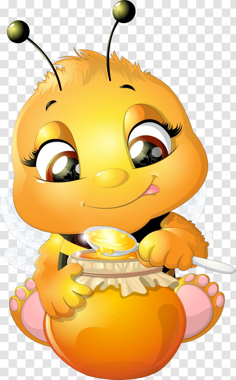 Bee Cartoon Clip Art - Fruit - Drink Honey Bees Transparent PNG