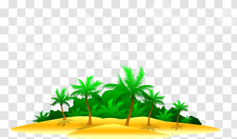 Seawater Ocean Clip Art - Leaf - Beach Map Of Coconut Trees Next To The Transparent PNG