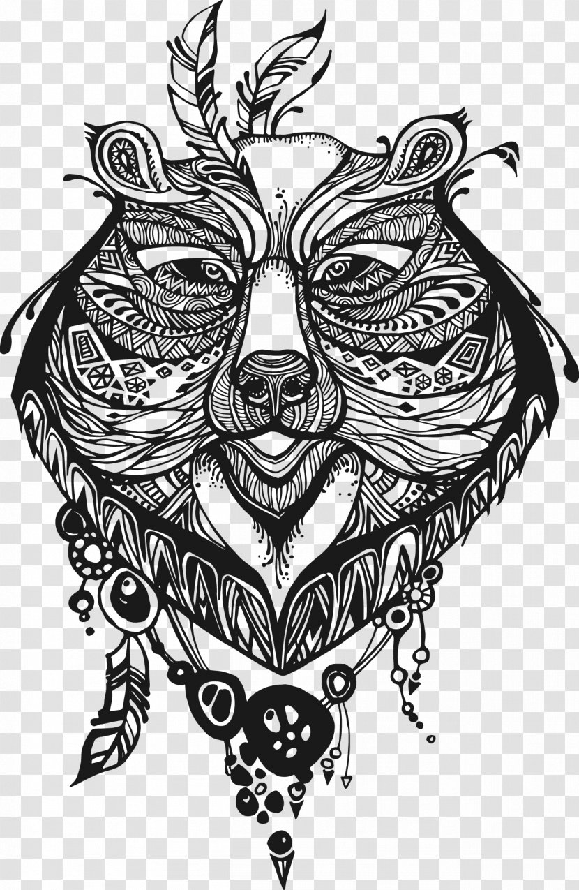Bear Totem Drawing Illustration - Tree - Decorative Wild Boar Transparent PNG