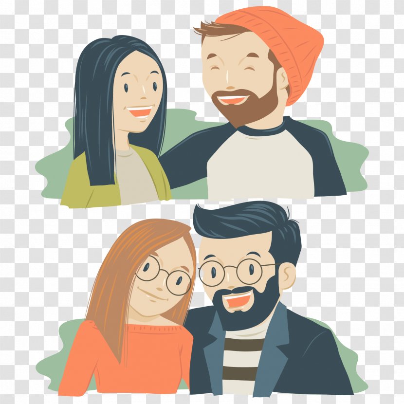 Couple Significant Other Illustration - Flower - The Influx Of People Smiling Vector Transparent PNG