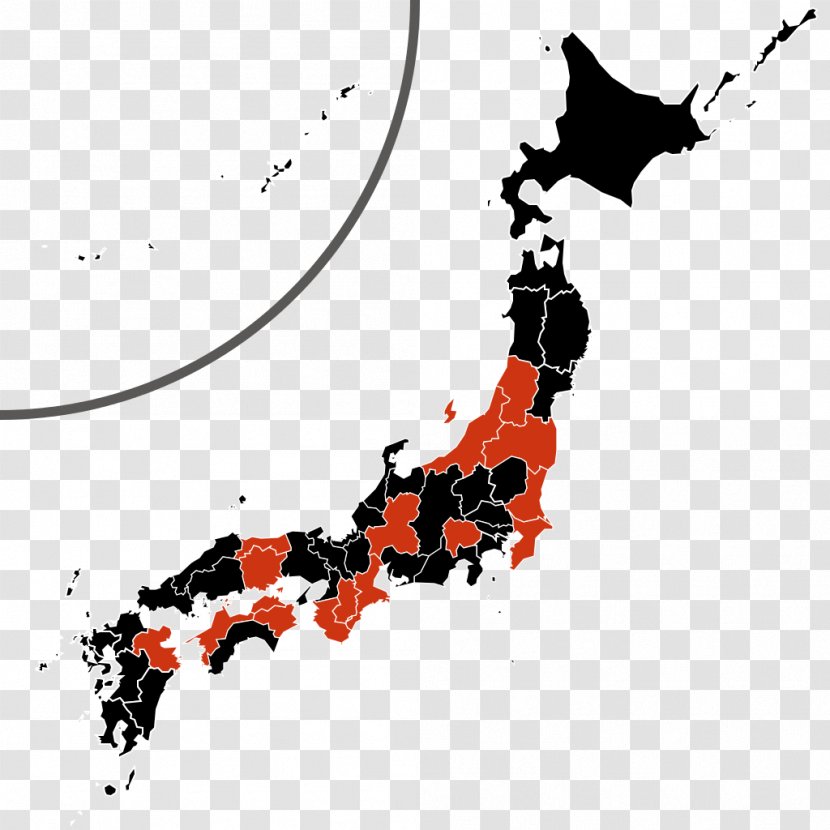 Prefectures Of Japan Map Royalty-free - Vector Transparent PNG