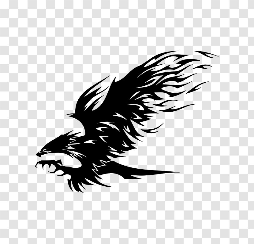 Bald Eagle Tribe Tattoo - Black And White Transparent PNG