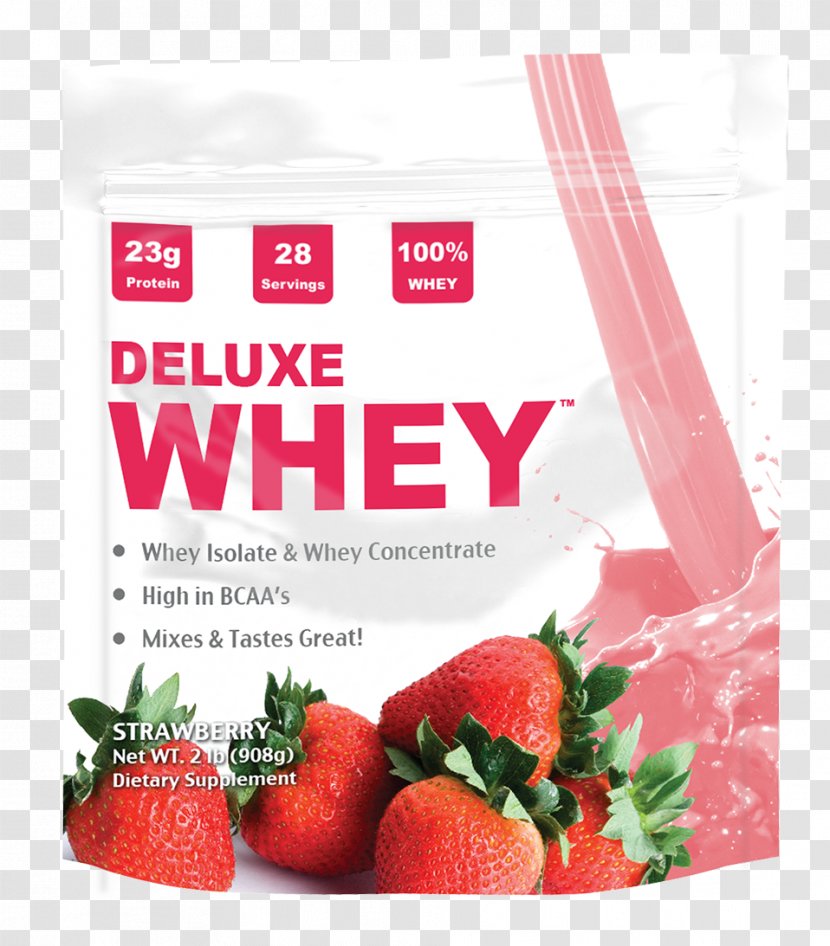 Strawberry Dietary Supplement Chocolate Milk Cream Whey Protein Transparent PNG