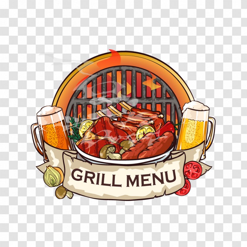 Ribs Grilling Clip Art - Vector Beer And Food Transparent PNG