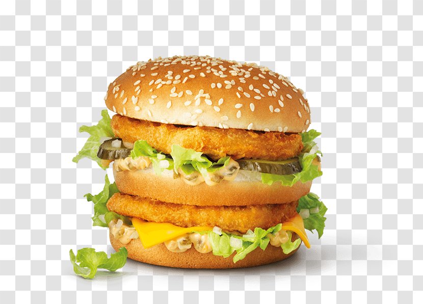 McDonald's Big Mac Hamburger Fast Food Cheeseburger Veggie Burger - Patty - Chicken Wings Transparent PNG