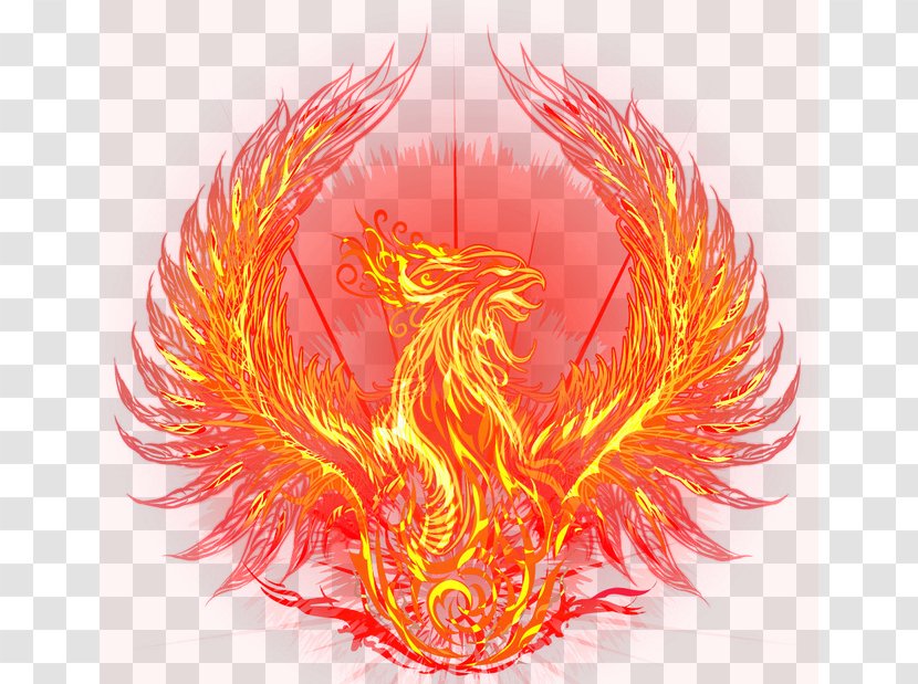 Fenghuang Flame Fire - Watercolor - Flaming Phenix Transparent PNG