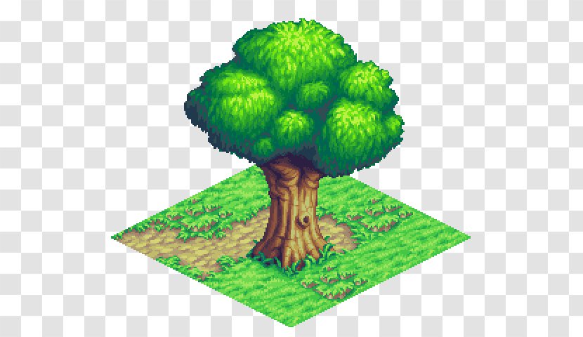Isometric Graphics In Video Games And Pixel Art Tile-based Game Tree - Tile Transparent PNG