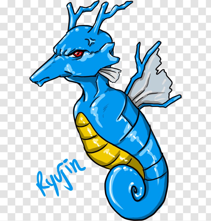 Clip Art Seahorse Line Character Fiction - Kingdra Pokemon Transparent PNG