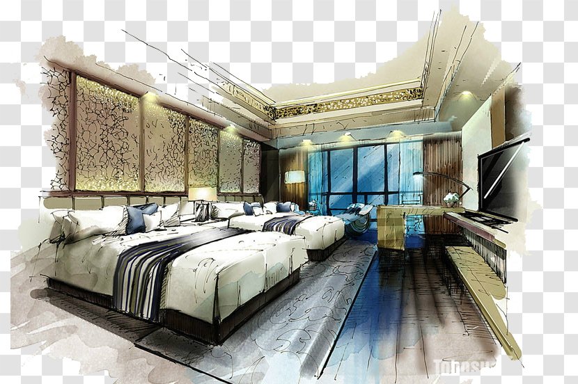 Marker Pen Bedroom Interior Design Services House Painter And Decorator Living Room - The Hotel Transparent PNG