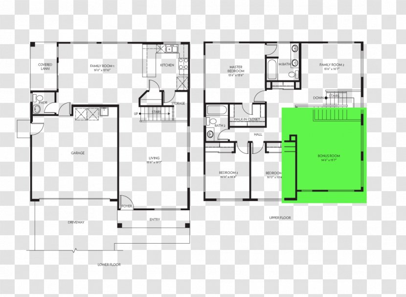Floor Plan House Storey - Schematic Transparent PNG