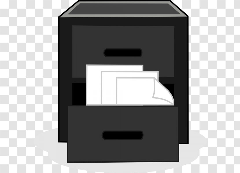 File Cabinets Cabinetry Folders Clip Art - Black Transparent PNG