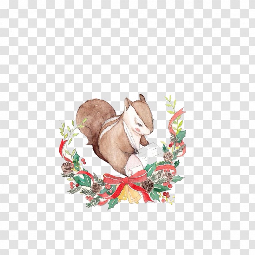 Cat Christmas Illustrator Illustration - Painting - Squirrel Transparent PNG