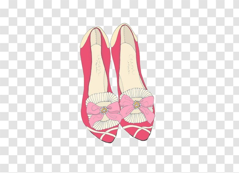 Drawing High-heeled Footwear Shoe Illustration - Pink High Heels Transparent PNG