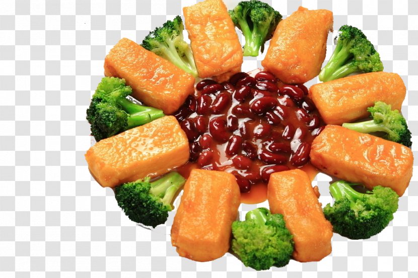 Chinese Cuisine Vegetarian Red Braised Pork Belly Food Braising - Vegetable - Broccoli Tofu Transparent PNG