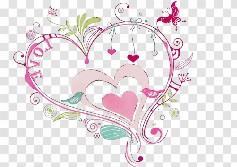 Heart Pink Heart Love Ornament Transparent PNG