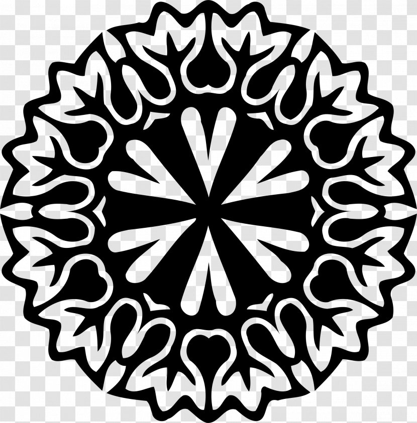 Symbols Of Islam Islamic Art Architecture Clip - Black And White - Hand-painted Floral Icon Transparent PNG